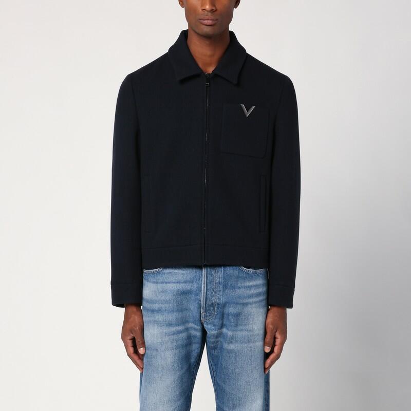 Valentino Navy blue wool zipped jacket Cover