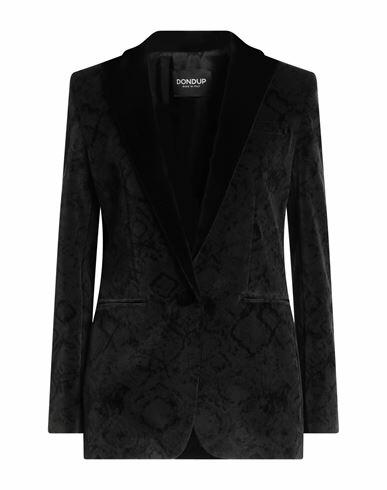 Dondup Woman Blazer Black Cotton, Elastane Cover