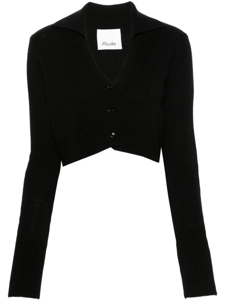 Allude spread-collar cashmere cardigan - Black Cover