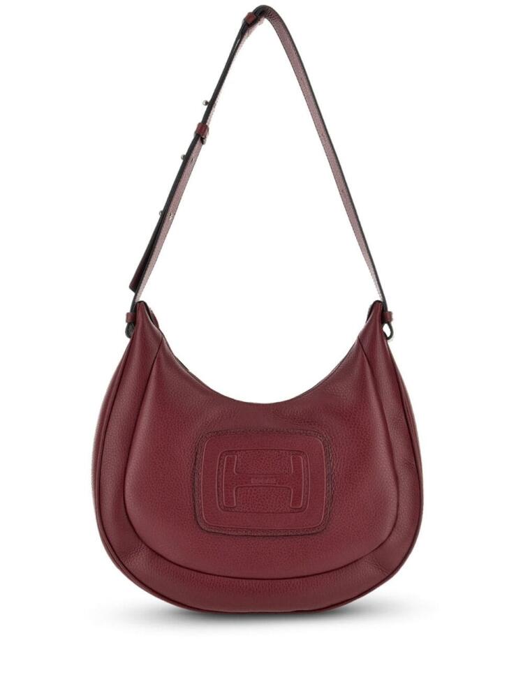 Hogan logo-embossed leather shoulder bag - Red Cover