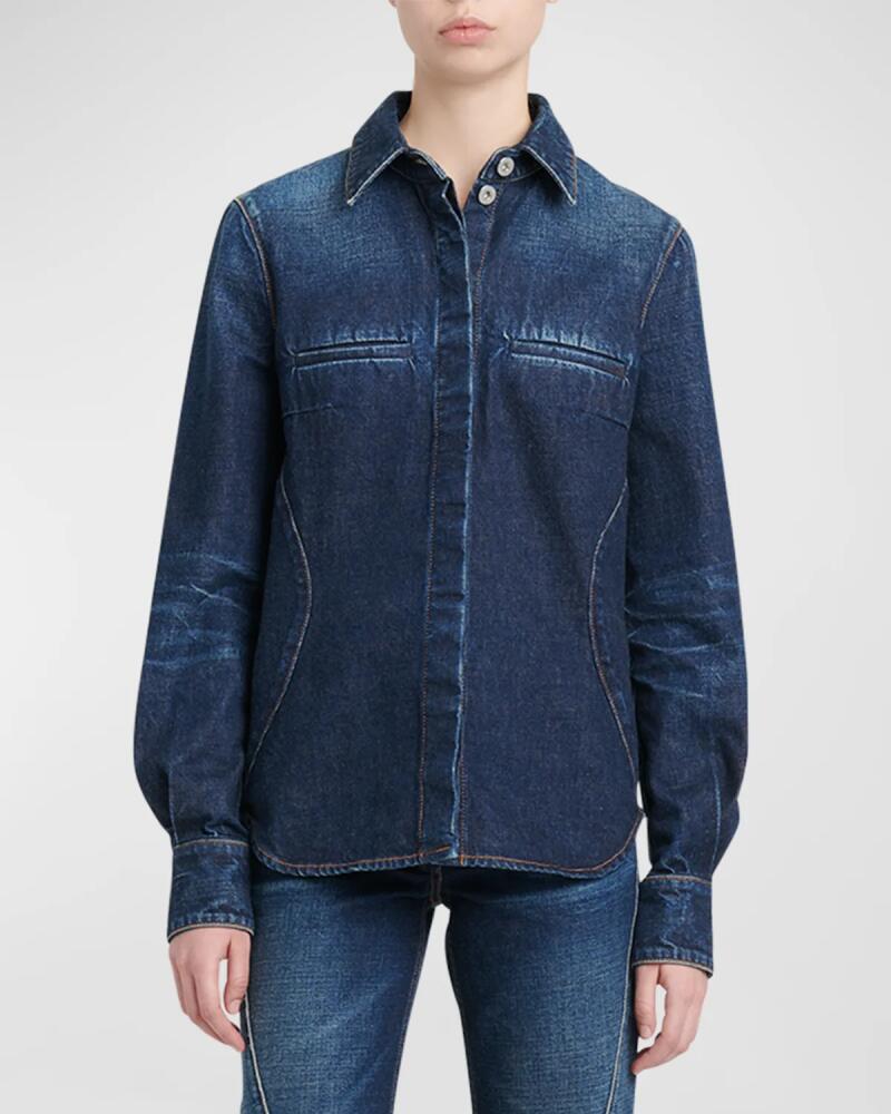 Ferragamo Distressed Denim Shirt Jacket Cover