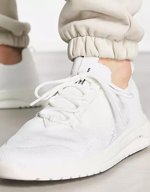 Pull & Bear knit racer sneakers in white exclusive at ASOS Cover