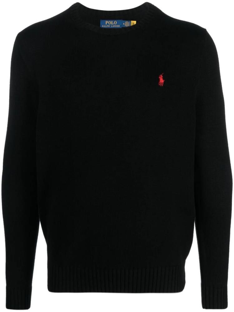 Polo Ralph Lauren logo-embroidered crew-neck jumper - Black Cover