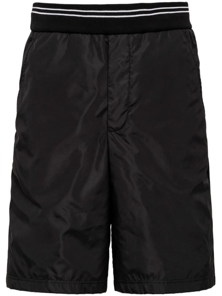 Prada triangle-logo piqué bermuda shorts - Black Cover