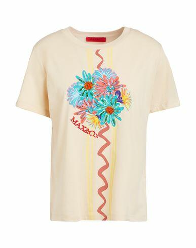 Max & co. Calibri Woman T-shirt Beige Cotton Cover