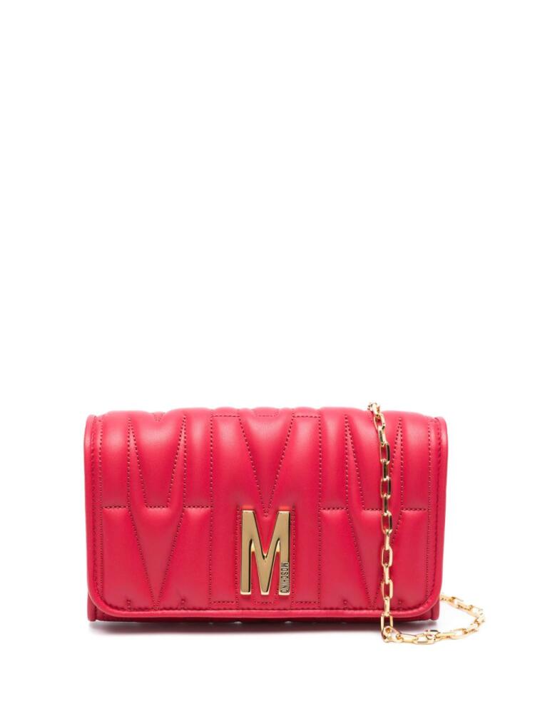 Moschino logo-quilted crossbody bag - Red Cover