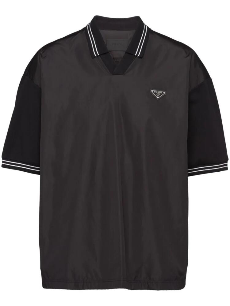 Prada Re-Nylon piqué polo shirt - Black Cover