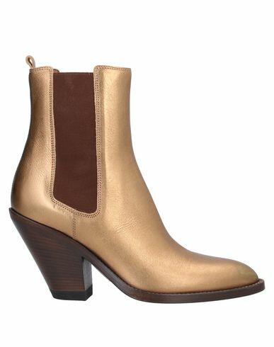 Buttero Woman Ankle boots Gold Soft Leather, Textile fibers Cover