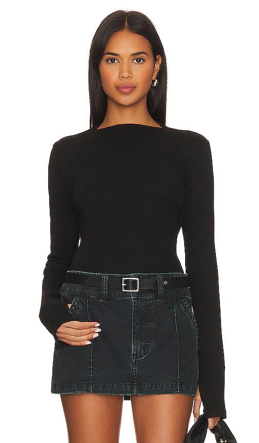 Lanston X REVOLVE Mock Neck Top With Thumbholes in Black Cover