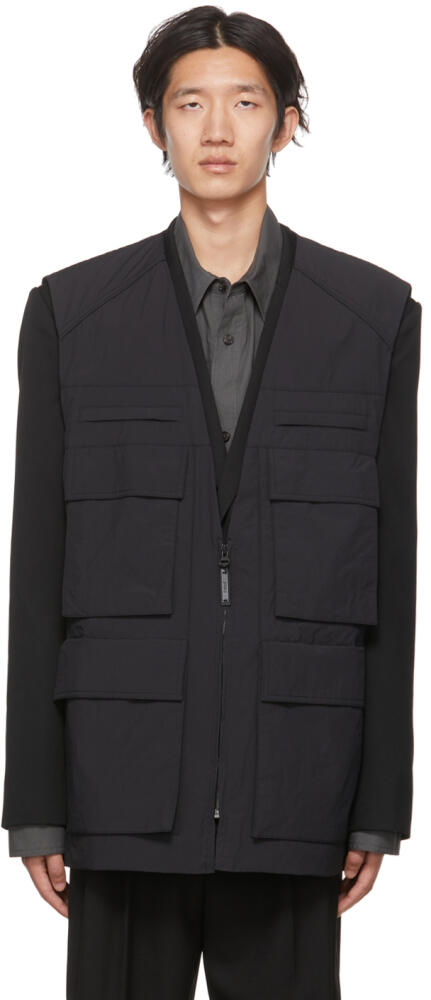 Juun.J Black Layered Blazer Cover