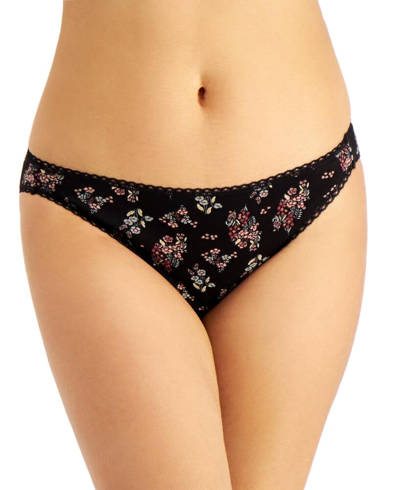 Charter Club Women's Everyday Cotton Bikini Underwear, Created for Macy's - Black Cover