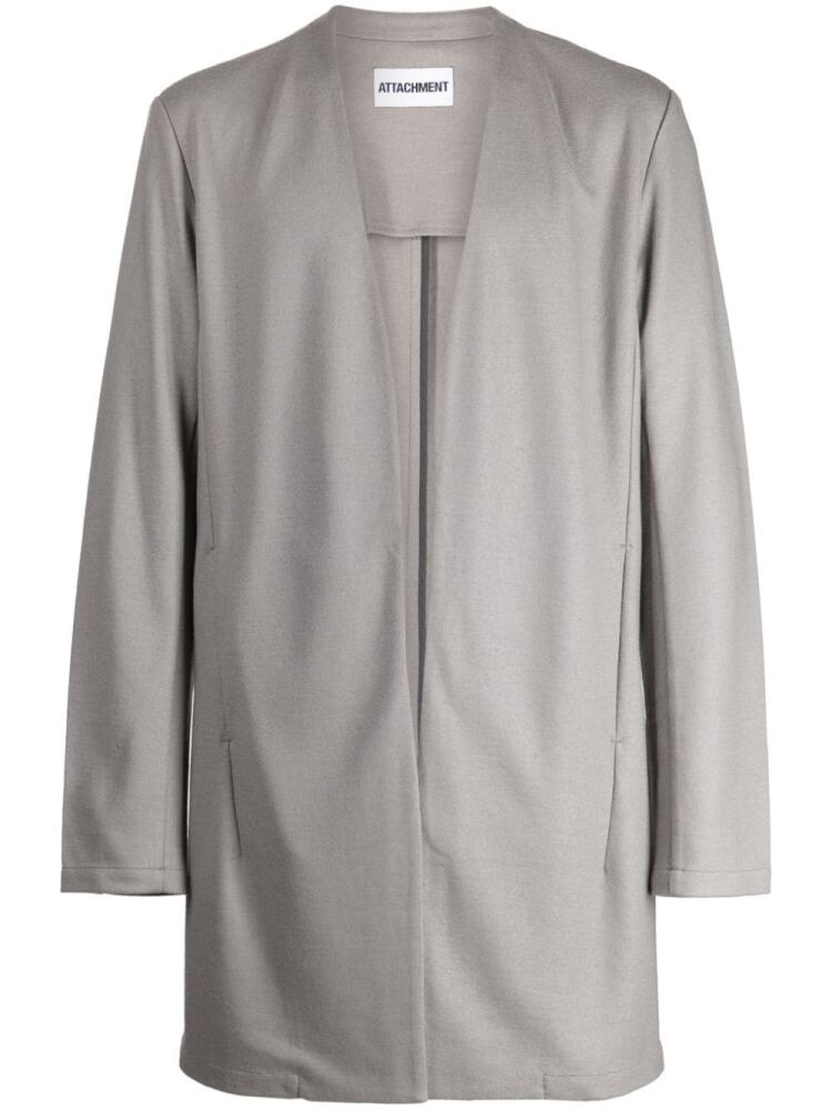 Attachment V-neck open-front coat - Grey Cover