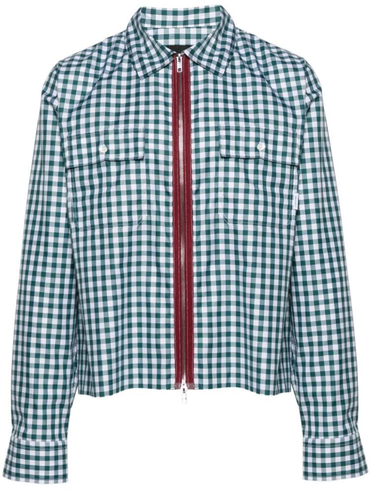 RASSVET checked zip-up shirt - Green Cover