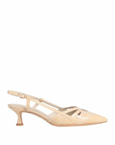 Mara Bini Woman Pumps Beige Leather Cover