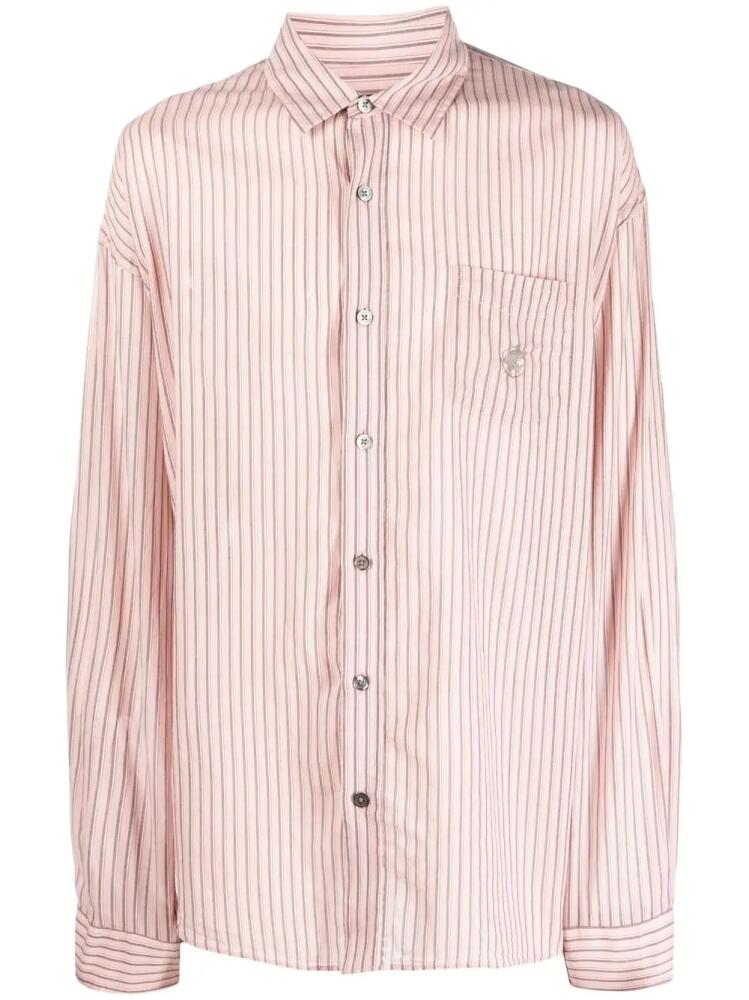 Stüssy spread-collar striped cotton shirt - Pink Cover