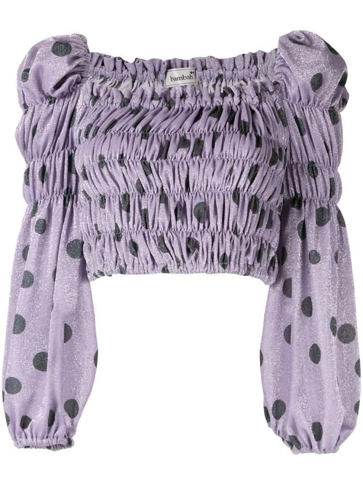 Bambah polka dot elasticated top - Purple Cover