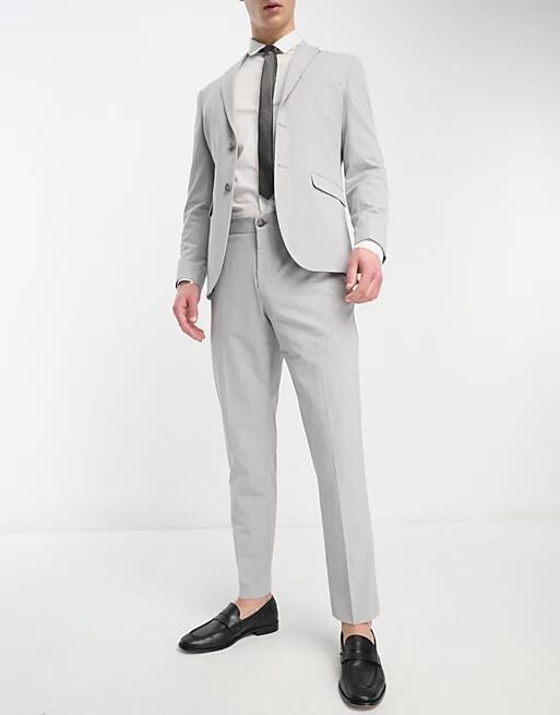 Selected Homme slim fit suit pants in light gray Cover