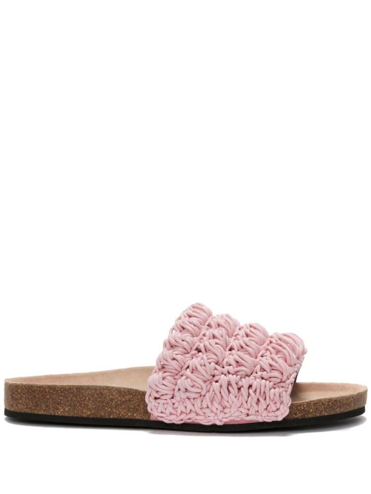 JW Anderson Popcorn leather slides - Pink Cover