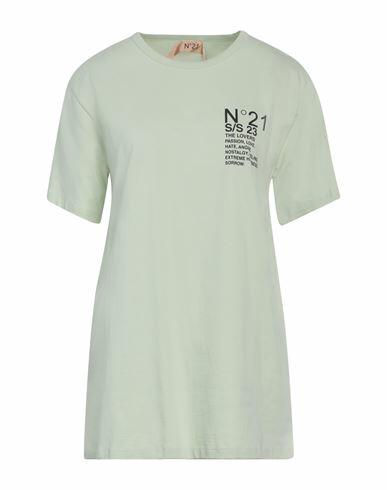 N°21 Woman T-shirt Light green Cotton Cover