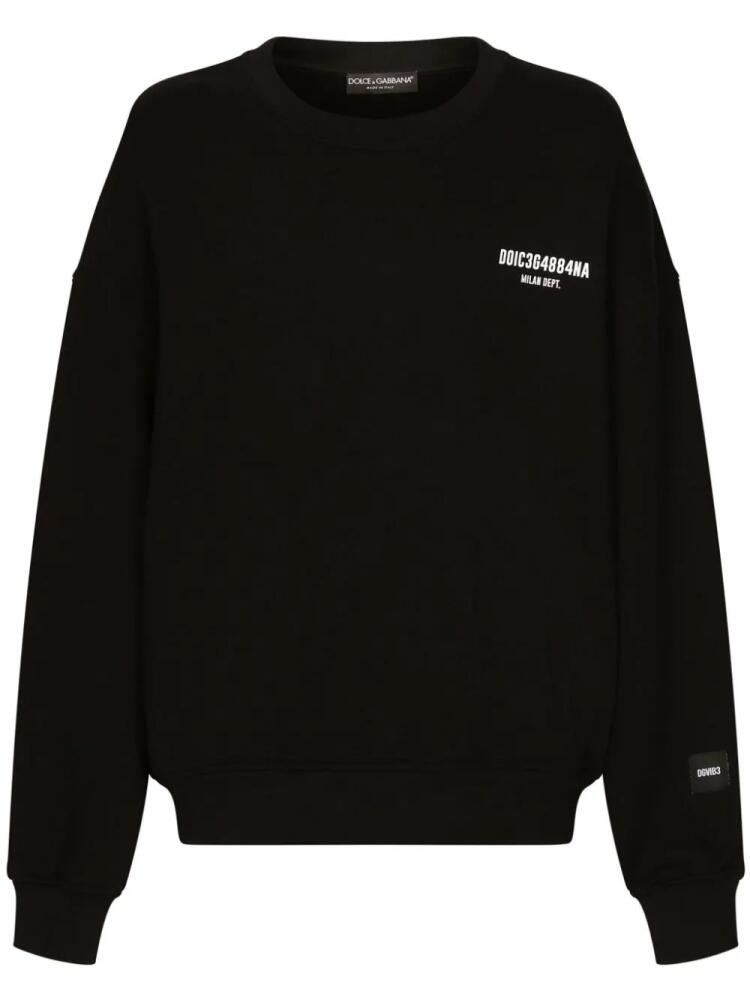 Dolce & Gabbana DGVIB3 logo-print cotton sweatshirt - Black Cover