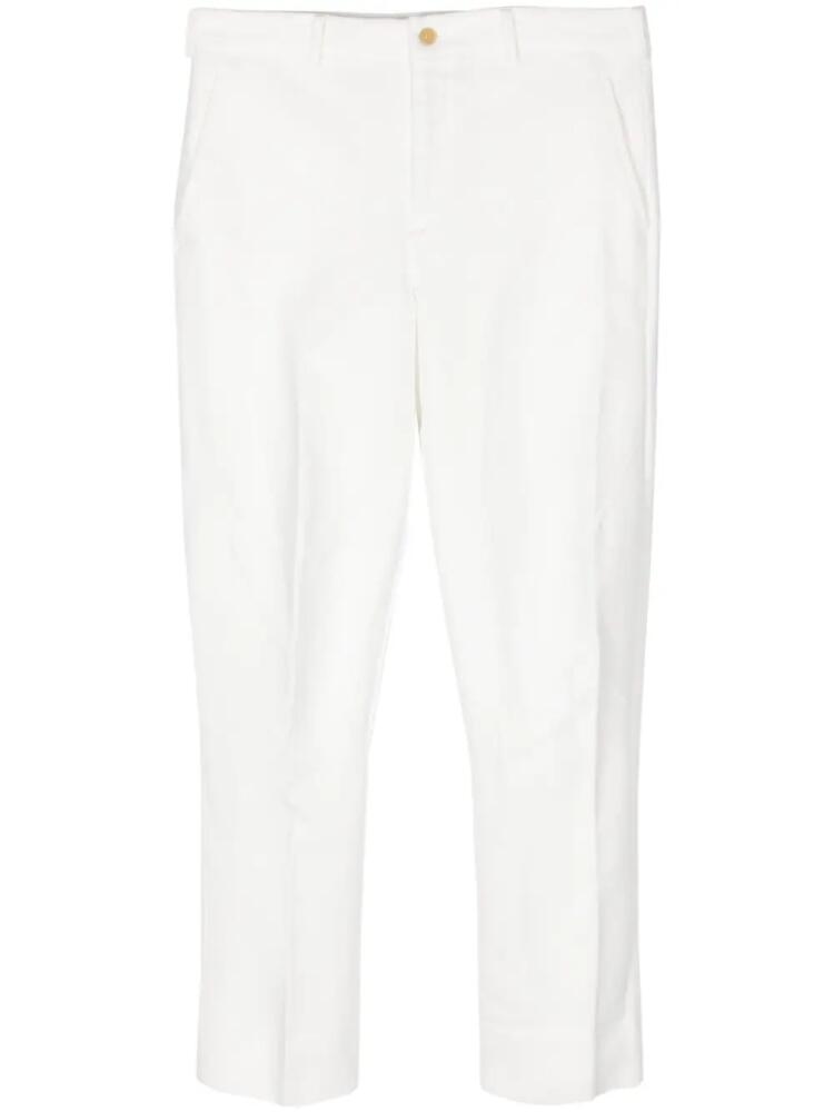 Black Comme Des Garçons cropped slim-cut trousers - White Cover