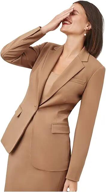 M.M.LaFleur Yiyan Jacket Washable Wool Twill (Camel) Women's Clothing Cover