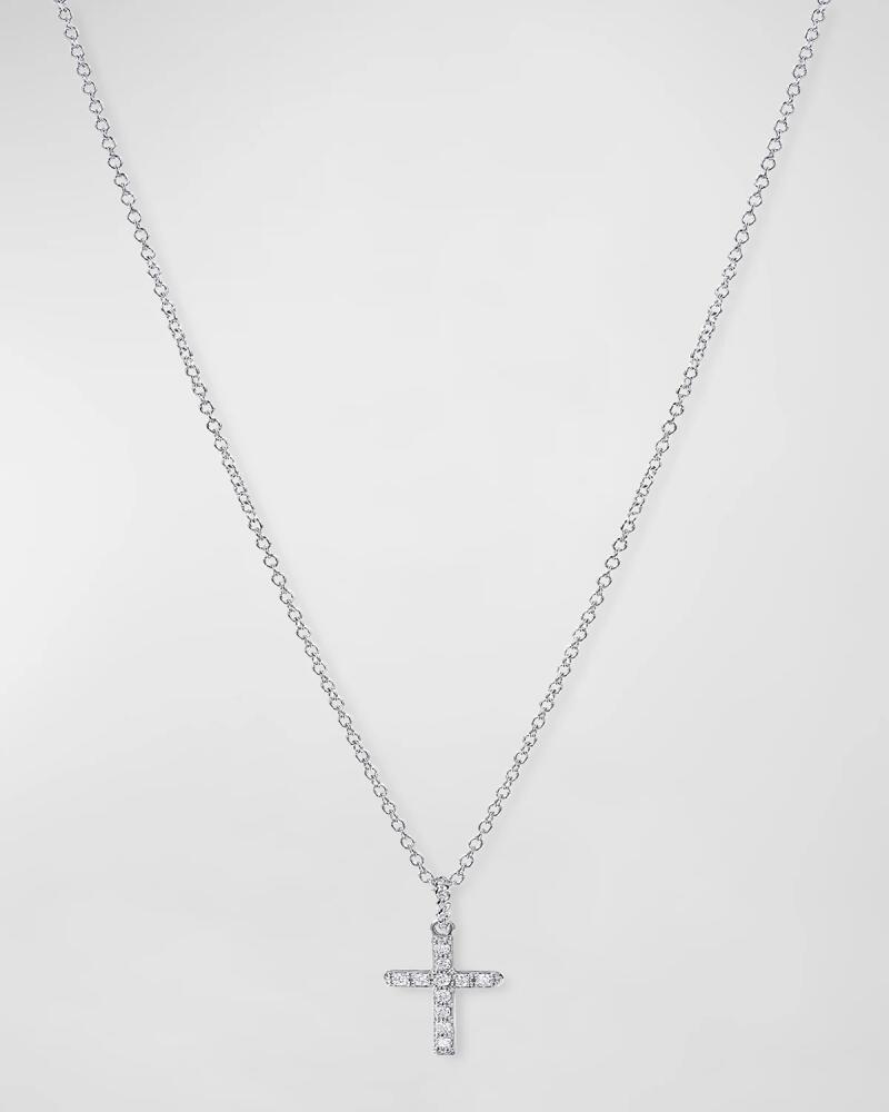 David Yurman Cable Collectibles Cross Necklace with Diamonds in Yellow/White Gold on Chain Cover