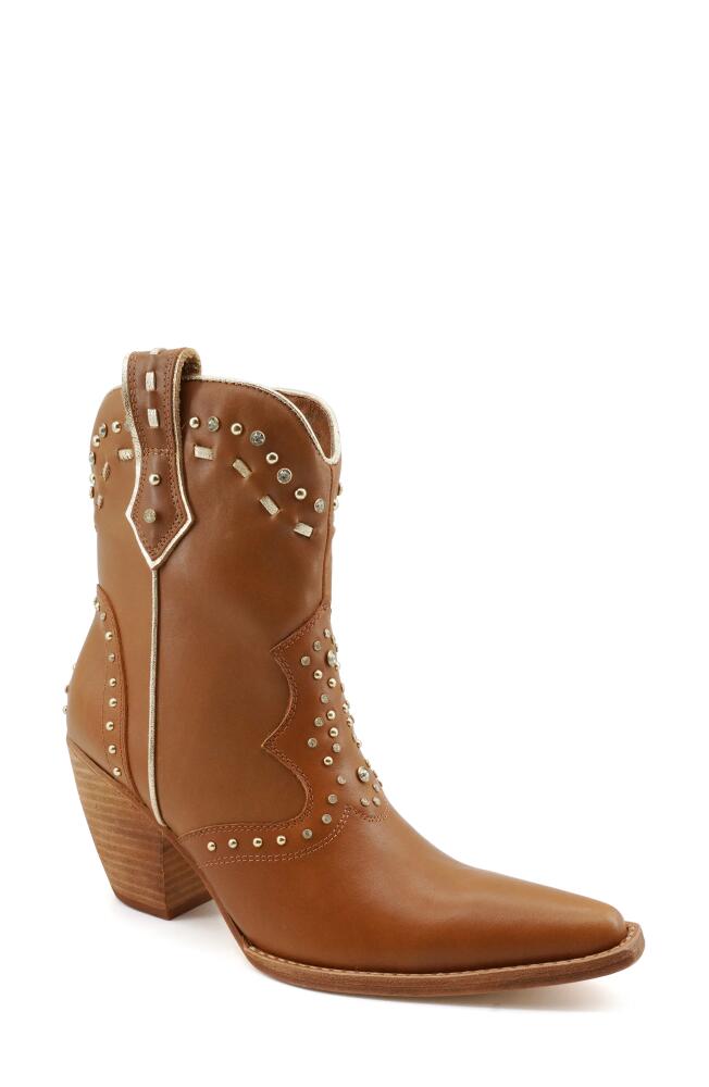 ZIGI Angola Studded Western Boot in Tan Leather Cover