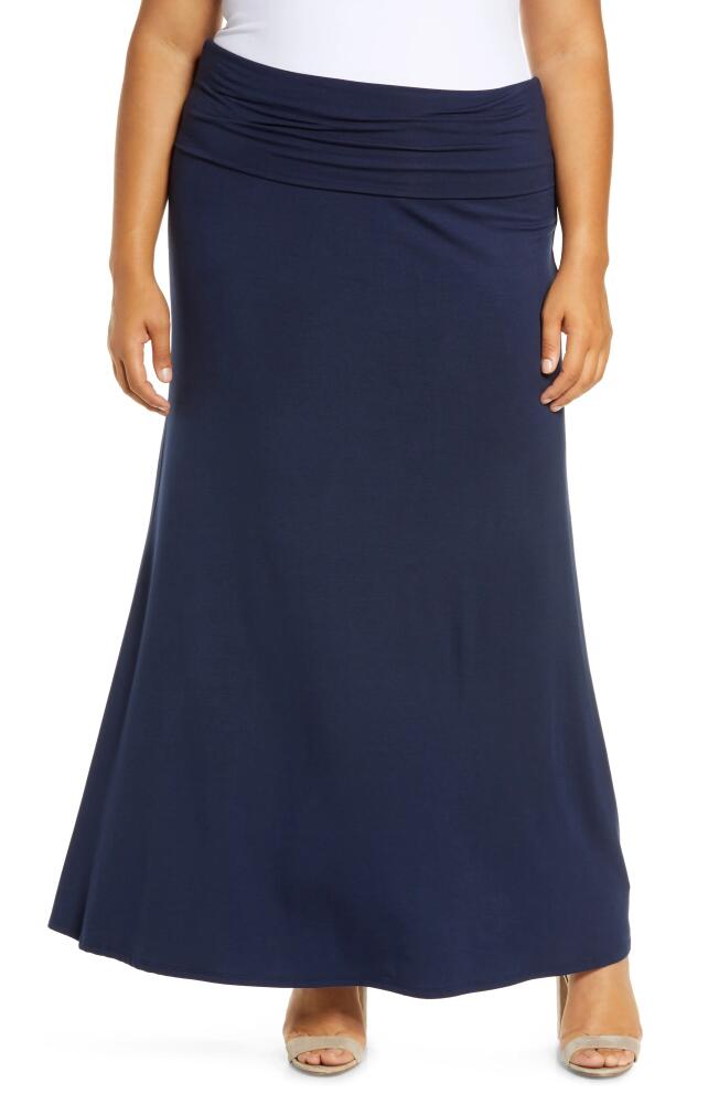 Loveappella Fold Over Maxi Skirt in Navy Cover