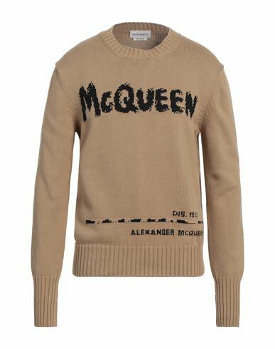 Alexander Mcqueen Man Sweater Camel Cotton, Viscose Cover