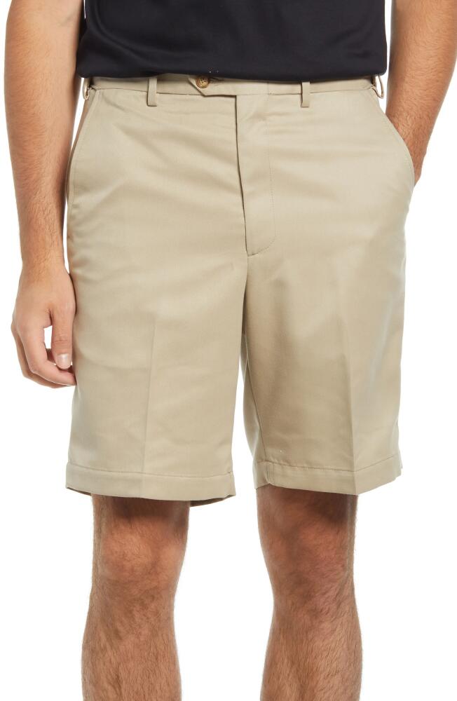 Berle Flat Front Shorts in Tan Cover