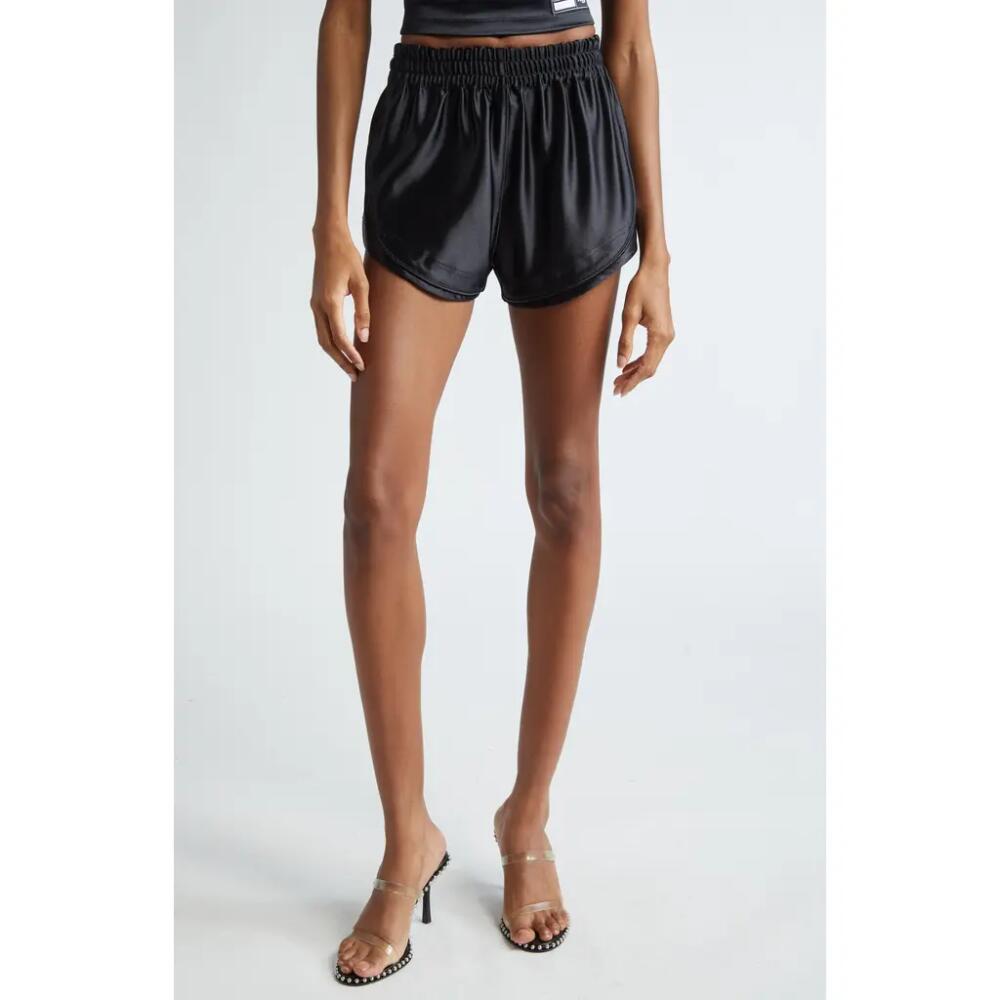 Alexander Wang Satin Jersey Track Shorts in Black Cover