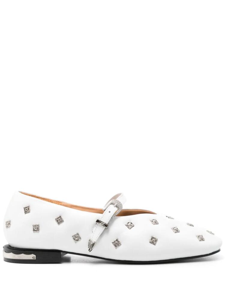 Toga Pulla stud-detailed ballerina flats - White Cover