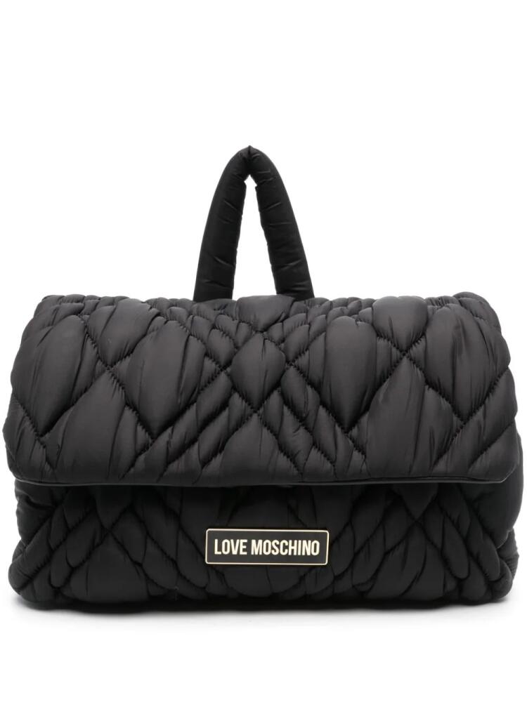 Love Moschino logo-plaque backpack - Black Cover