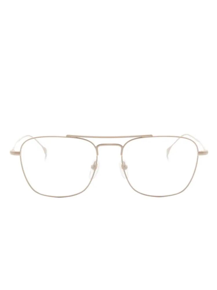 Gucci Eyewear logo-engraved square-frame glasses - Neutrals Cover