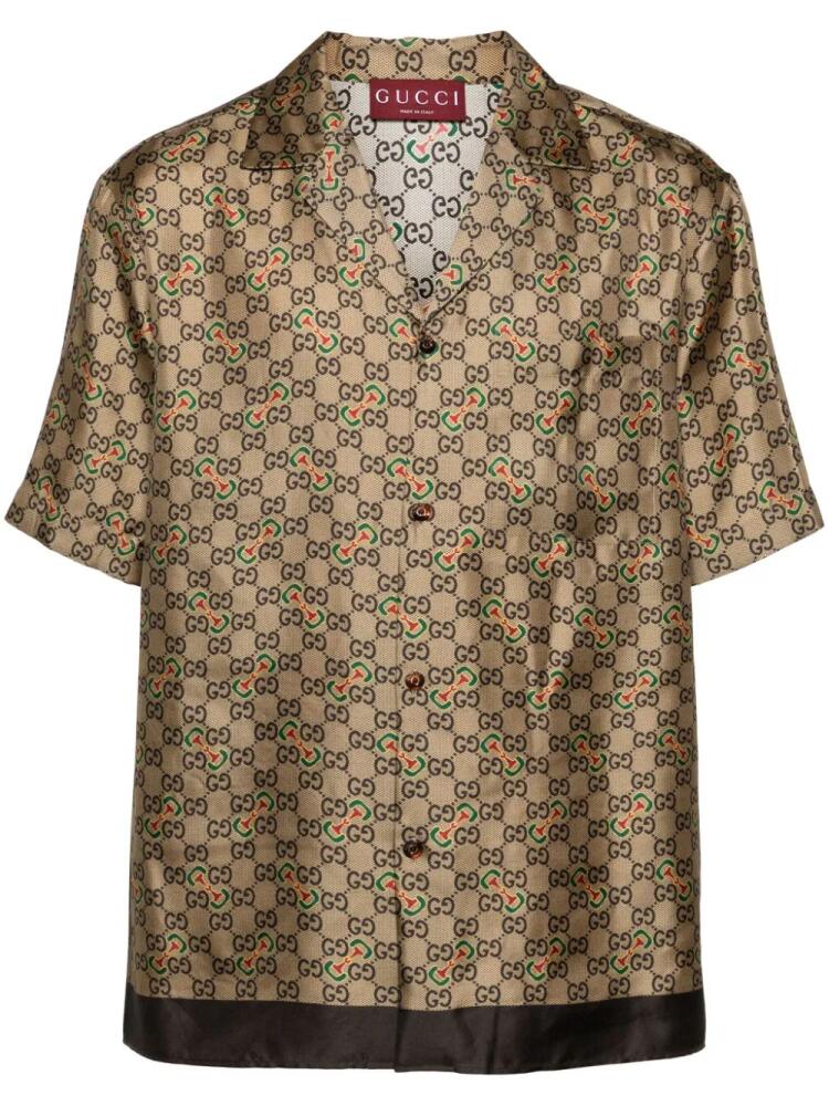 Gucci GG-Horsebit silk shirt - Neutrals Cover