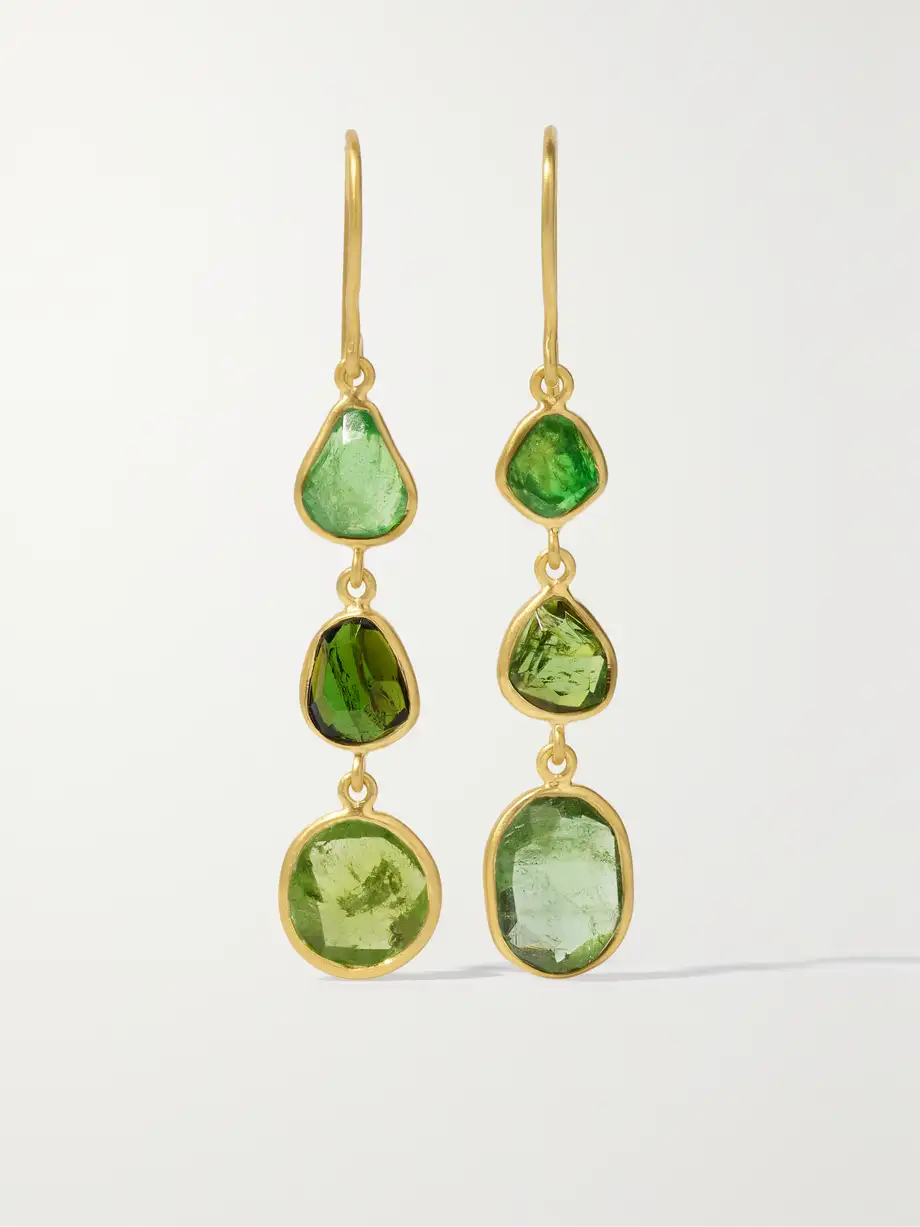 Pippa Small - 18-karat Gold Tourmaline Earrings - Green Cover