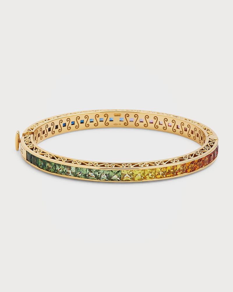 Dolce & Gabbana 18K Yellow Gold Multi-Sapphire Rainbow Colored Bracelet Cover