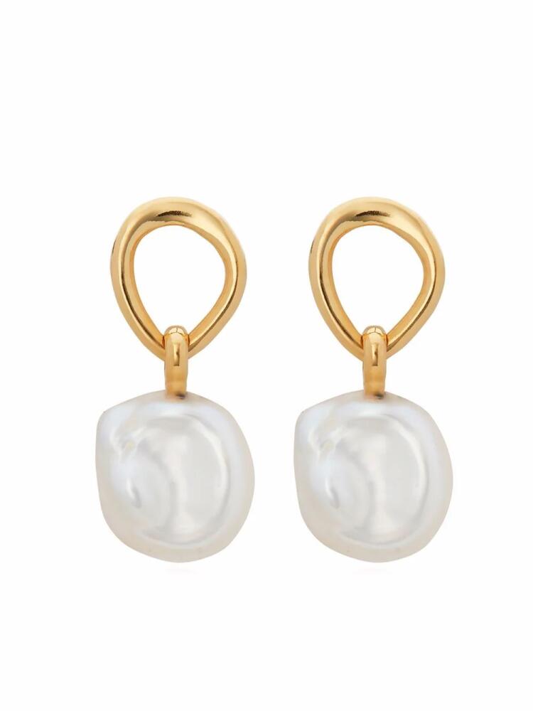 Monica Vinader Nura Keshi Pearl drop earrings - Gold Cover