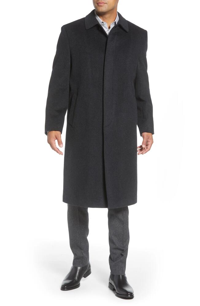 Hart Schaffner Marx Stanley Classic Fit Wool & Cashmere Overcoat in Charcoal Cover