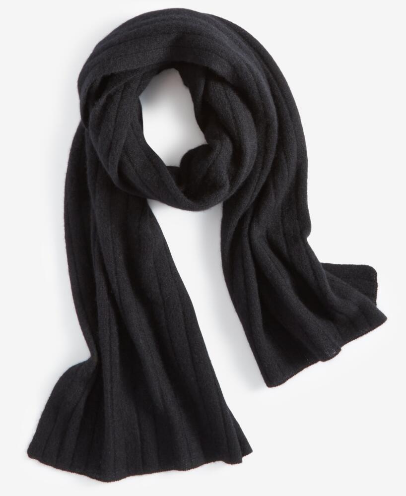 Charter Club Ribbed 100% Cashmere Scarf, Created for Macy's - Classic Black Cover