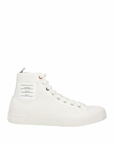 Thom Browne Man Sneakers White Textile fibers, Rubber Cover