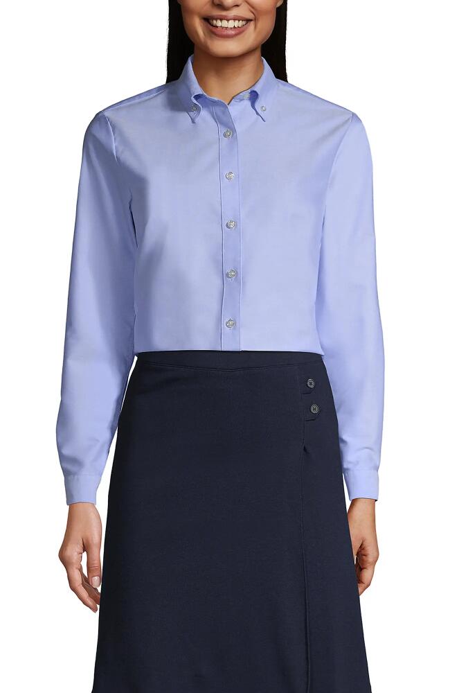 Lands' End School Uniform Long Sleeve Oxford Dress Shirt in Blue Cover