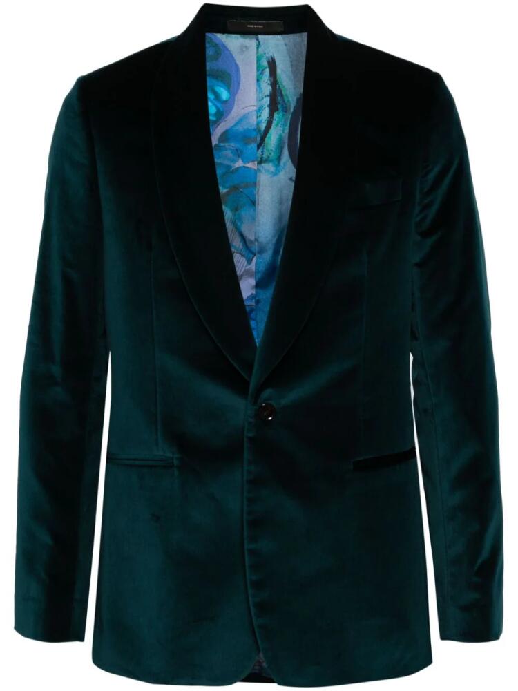 Paul Smith single-breasted velvet blazer - Blue Cover