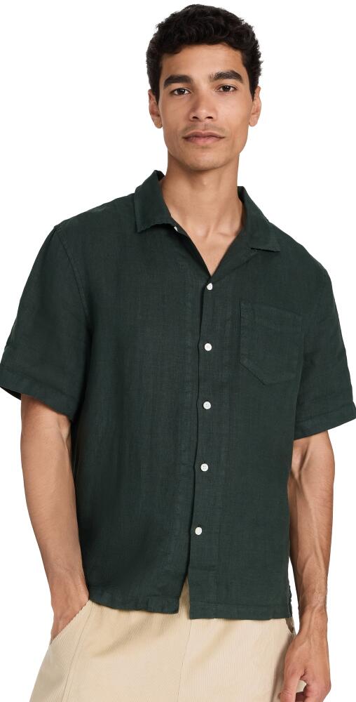 Alex Mill Camp Shirt In Linen Pine Grove Cover