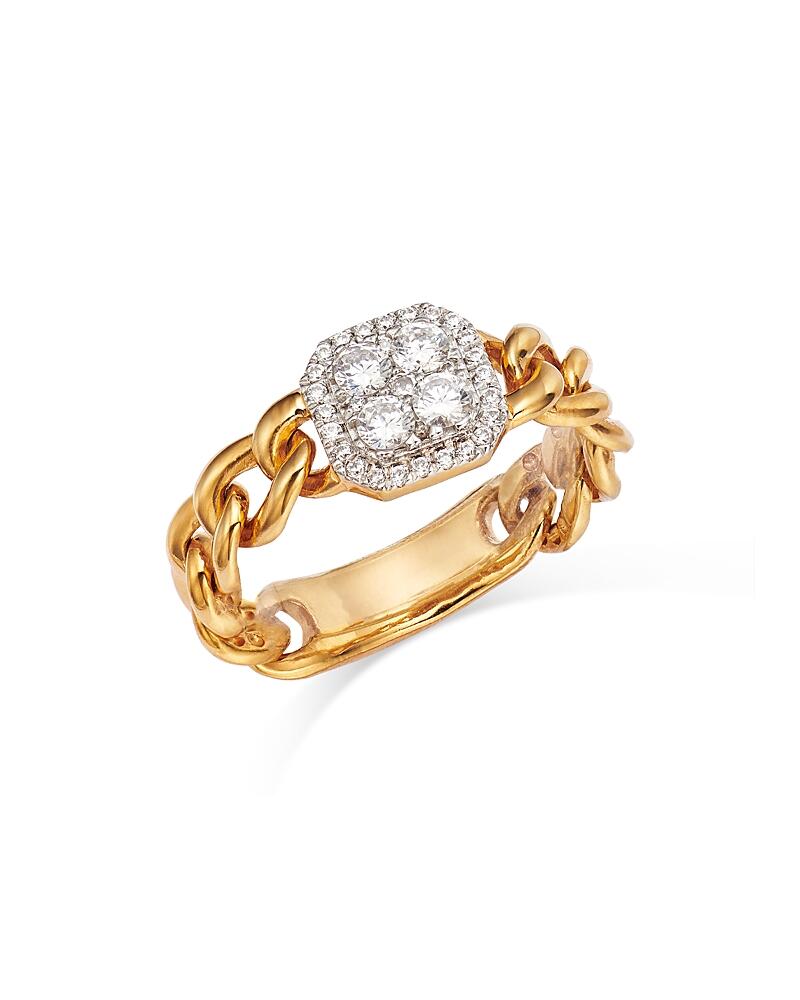 Bloomingdale's Fine Collection Diamond Halo Cluster Chain Link Ring in 14K Yellow Gold, 0.40 ct. t. w. - Exclusive Cover