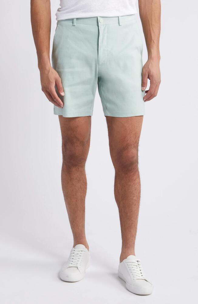 Nordstrom City Linen Blend Hybrid Shorts in Green Clay Cover