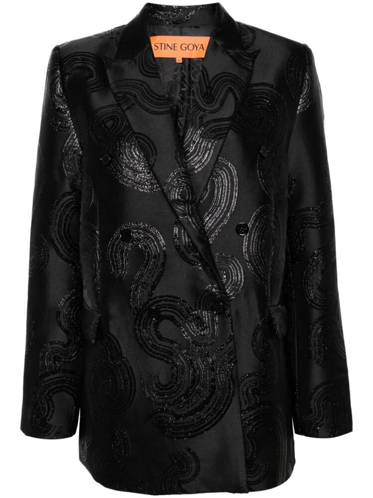 Stine Goya peak-lapels jacquard blazer - Black Cover