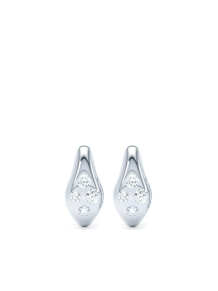 LOEV 14kt white gold Curve diamond earrings - Silver Cover