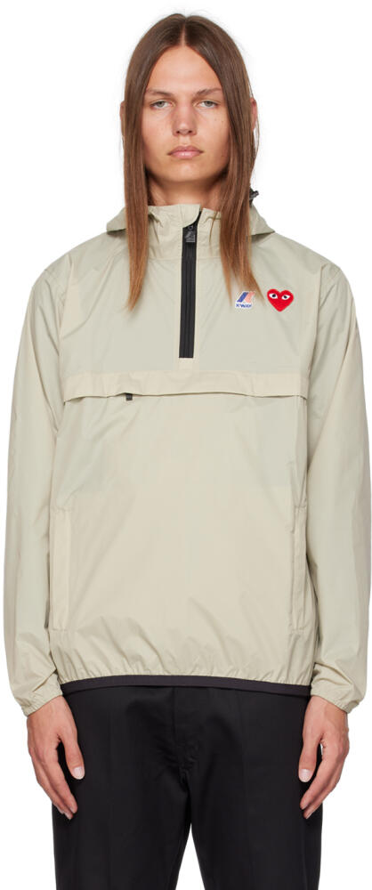 COMME des GARÇONS PLAY Beige K-Way Edition Leon Jacket Cover